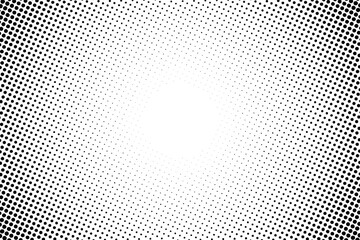 Halftone radial dot pattern fading to white center, creating dynamic contrast. ideal for abstract, modern, or vintage-themed design projects.