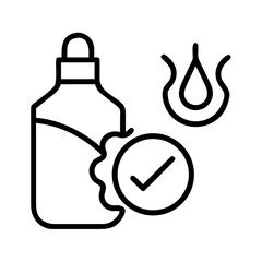 Obraz premium Scent-free liquid bottle with checkmark and water droplet icon 
