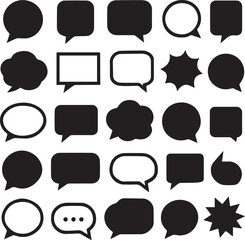 Speech bubble, Comic burst and text box silhouettes in vector style. essential graphic elements set for comic design, pop art, dialog highlights and creative retro style storytelling vector illustrate