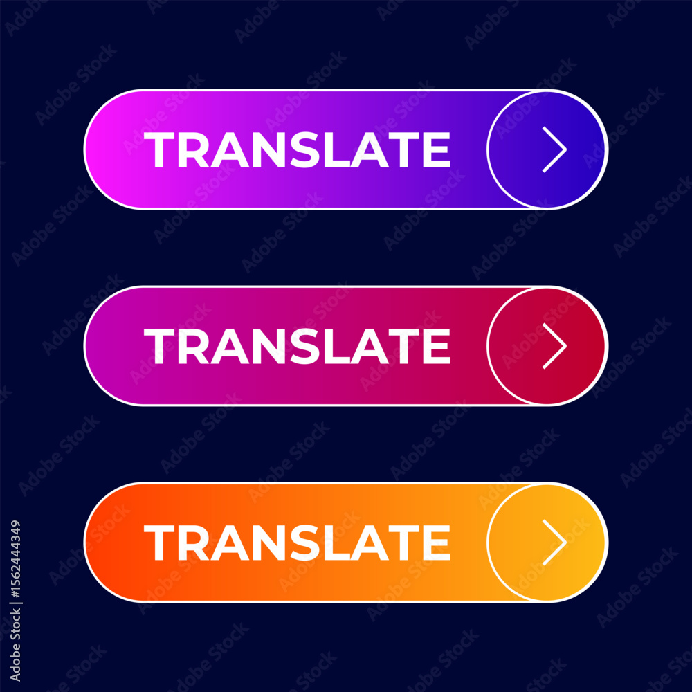 Fototapete button Translate gradient set vector
Vector set gradient button