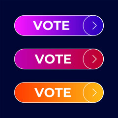 Obraz premium button Vote gradient set vector Vector set gradient button