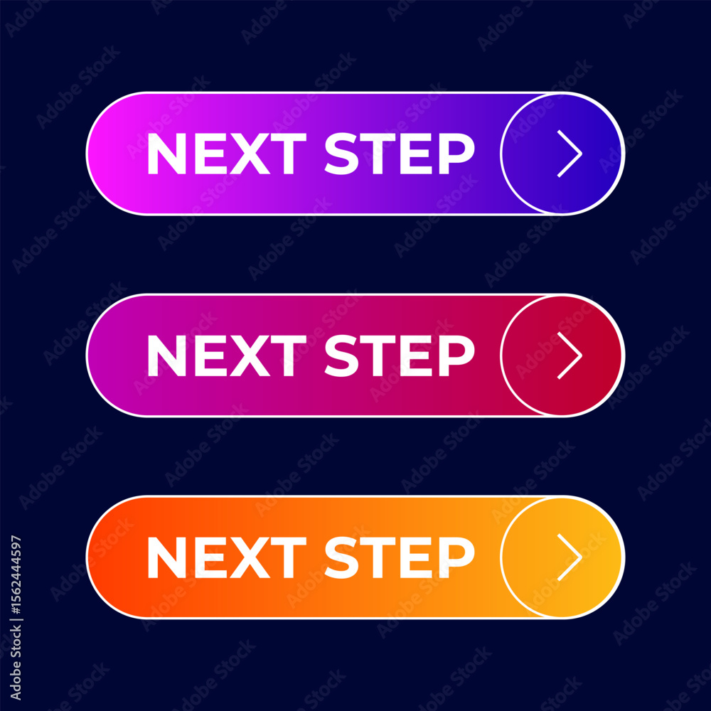 Fototapete button Next Step gradient set vector
Vector set gradient button