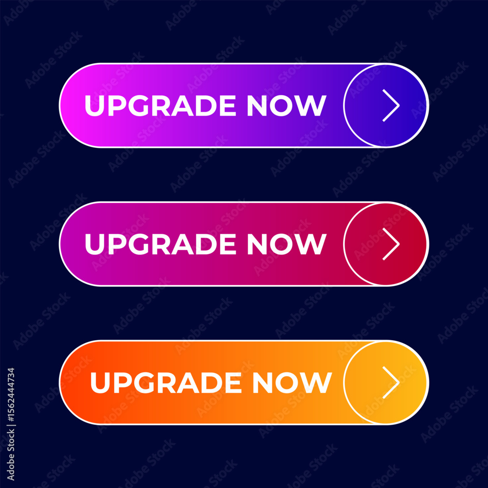 Fototapete button Upgrade Now gradient set vector
Vector set gradient button