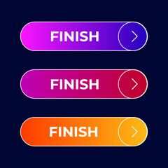 Obraz premium button Finish gradient set vector Vector set gradient button
