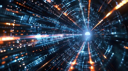 Fototapeta premium Digital tunnel abstract technology background