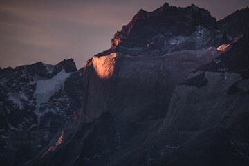 Sunset on Mountain Peaks in Chile