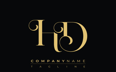 HD Abstract Creative Jewelry Logo. A stylish logo featuring golden monogram initials in an elegant and modern typography, perfect for branding