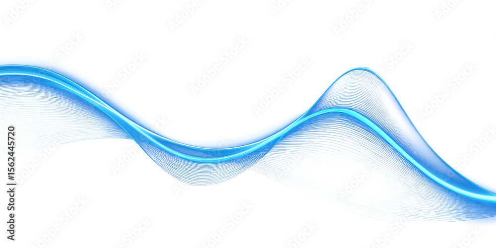 Canvas Prints abstract neon wave on transparent background. blue glowing wavy line. design element. energy. moveme