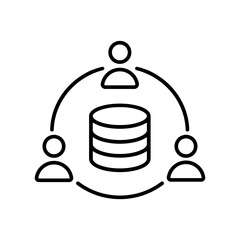 Data center vector icon. Data analytics illustration sign. Server symbol. Hosting web icon.