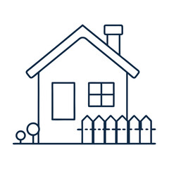 Simple house icon in line art