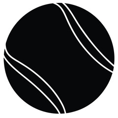 Clean line art illustration of a classic tennis ball with visible seams and texture