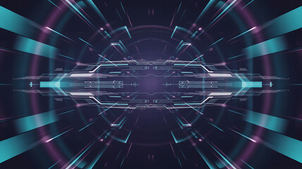 Fototapeta premium Futuristic Digital Interface With Glowing Lines isolated on a transparent background
