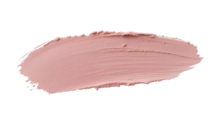 Textured pink makeup swatch brush stroke on a clean white background