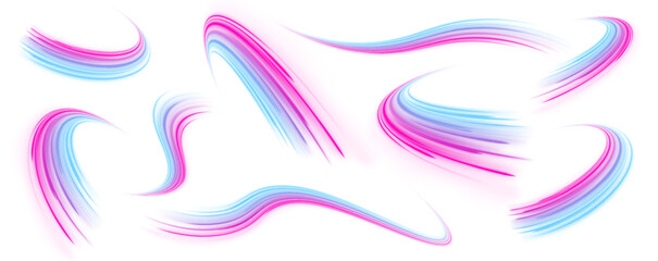 Racing car flash effects and dynamic speed motion on city roads: long exposure night lights with luminous laser beams and glittering fire flares, creating an electrifying visual for speed.