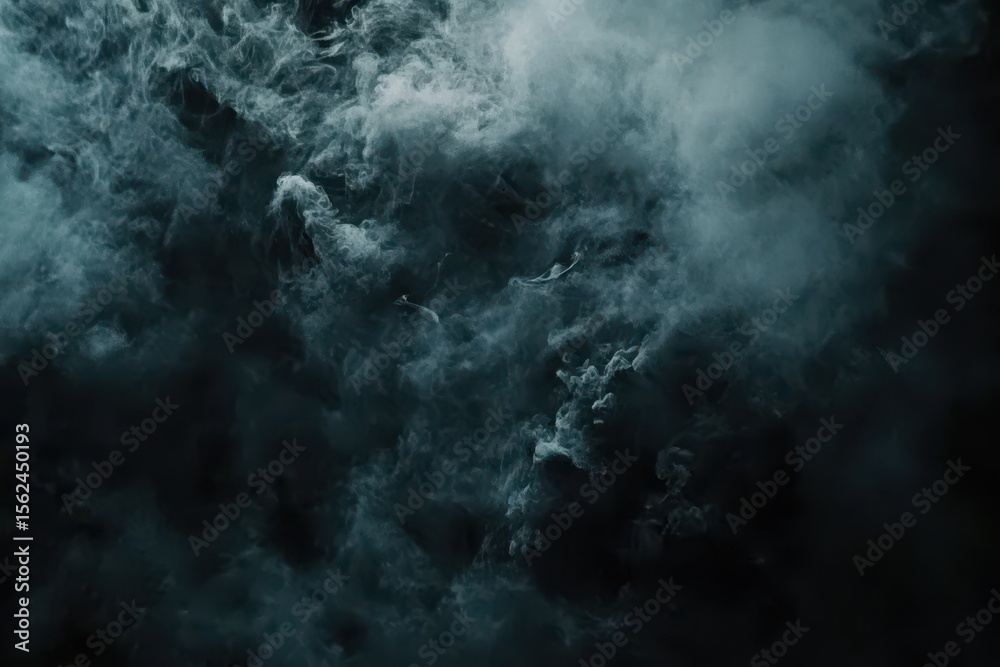 Poster wispy smoke drifting gracefully over a dark background creating an ethereal atmosphere, stream of wi