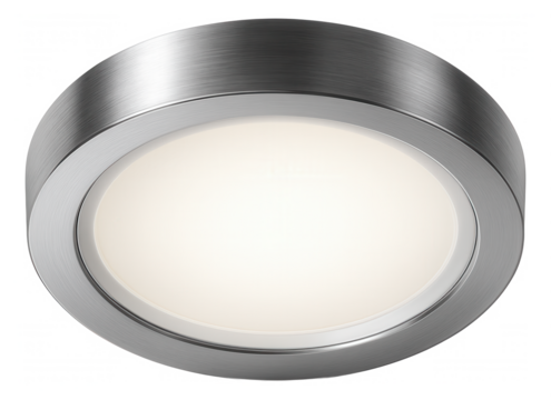 Built-in smart lighting with a circular LED panel, perfect for a modern kitchen ceiling.