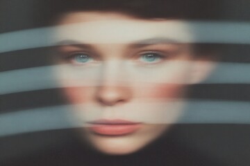 Captivating expression through blurred lines in a mysterious portrait setting