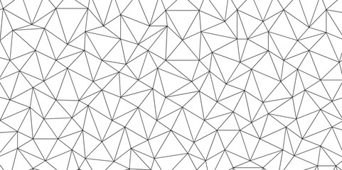 abstract black lines with white background creative and geometric shape. Seamless geometric polygonal repeatable pattern. Gray and white geometric background with low poly triangle. digital data