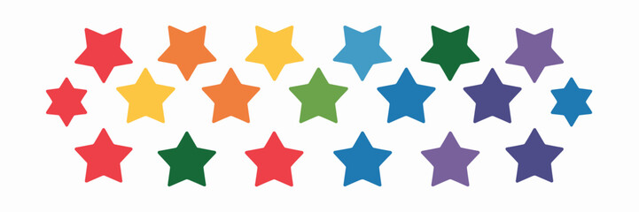 Obraz premium Colorful star vector icons in circular pattern on white background