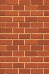 Obraz premium Seamless Red Brick Wall Pattern Background. Realistic Masonry Texture. Classic Construction Material. Urban Architecture. Vector Illustration for Building, Renovation, Interior Design Concepts