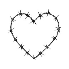 Heart shaped chain with halftone stipple effect, for grunge punk y2k collage design. Vector illustration in grainy photocopy texture for experimental dotted retro banner design