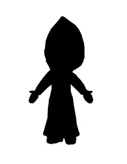 A playful shadow of the mischievous girl, ready for a new forest adventure. cartoon 