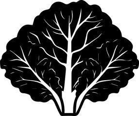 Lettuce or Cabbage line art icon 