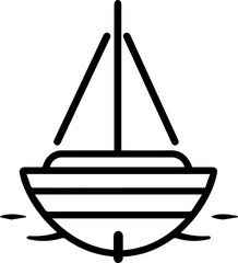 Minimalist Sailing Ship Or Fishing Boat Icon