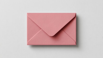 Elegant pink envelope on white background capturing minimalist design