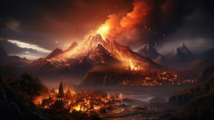 3D rendering of the volcano