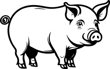Minimalist pig silhouette icon