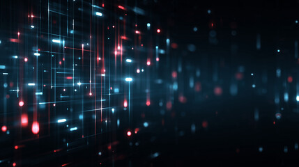 Obraz premium Modern Futuristic Tech Background with Glowing Light on Dark Abstract Space