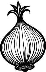 Onion silhouette line art icon