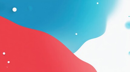 Abstract fluid art with vibrant red, blue, and white tones creating dynamic flow