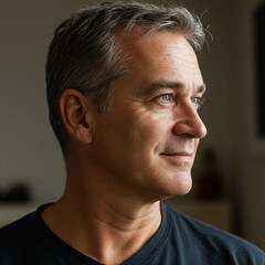 Obraz premium close up profile portrait of man