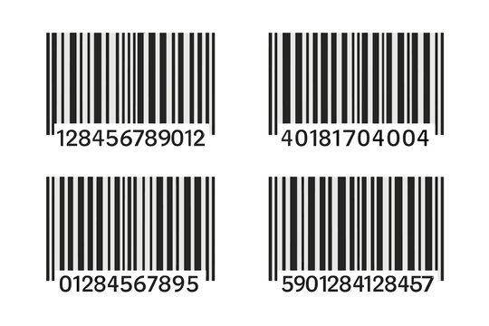 Vector set of bar codes for universal product scanning, isolated illustration