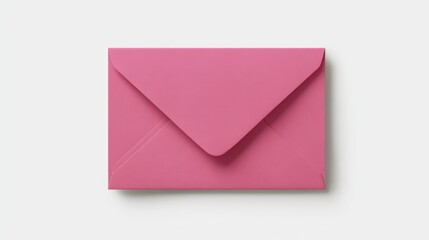 Pink envelope on white background: elegant minimalist design