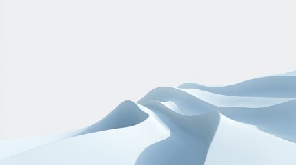 Abstract minimalist white and blue curves against a neutral background