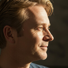 Obraz premium profile portrait of man