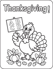 24 Bold and Easy Thanksgiving for coloring pages