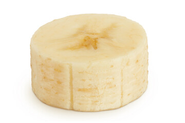 peeled banana isolated on white background