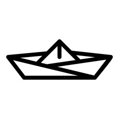 Paper boat icon vector pixel perfect line