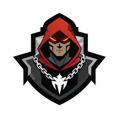 Underground street fighter with hood and chain gear Vector illustration