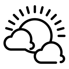 Sunny weather icon vector pixel perfect line