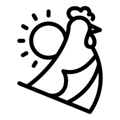 Chicken icon vector pixel perfect line