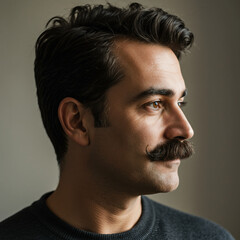 Obraz premium handsome man profile portrait