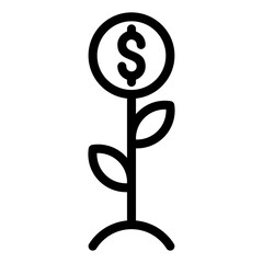 Profit growth icon vector pixel perfect line