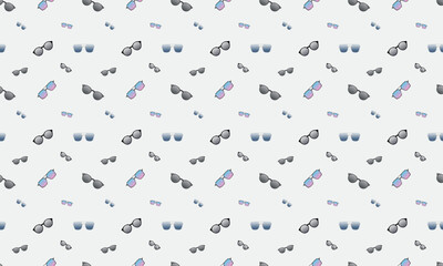 Vector seamless pattern with sunglasses on a light background.