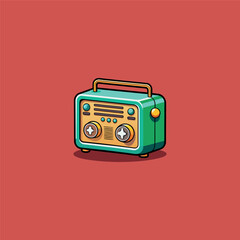 Fototapeta premium Cartoon classic radio illustration art 