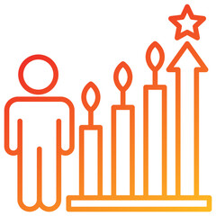 Personal Growth Line Gradient Icon